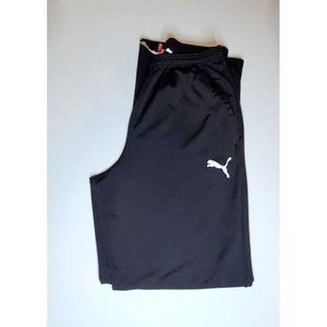 Puma Pants Adult Sz Medium Black White Logo Sweat Pants Athletic Casual